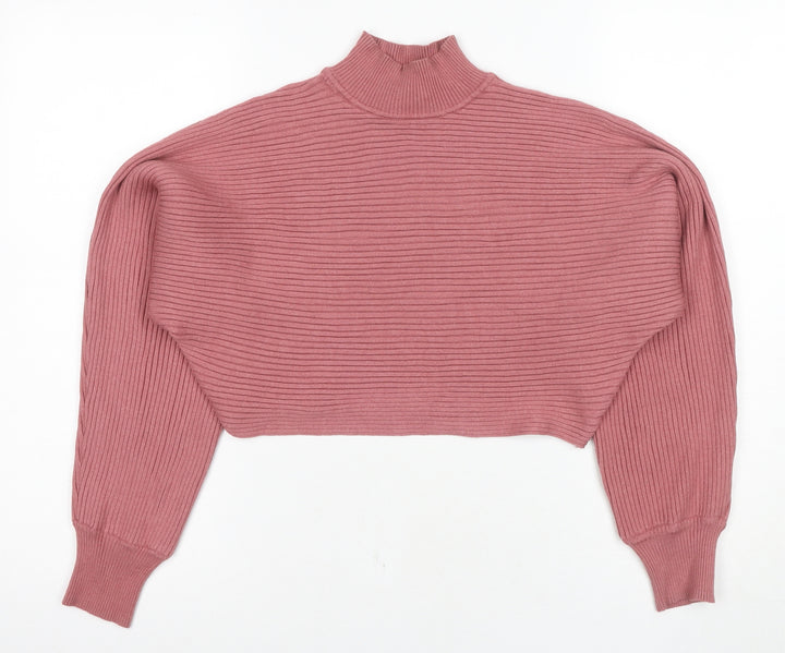 New Look Women’s Pink Mock Neck Pullover Jumper - Size S