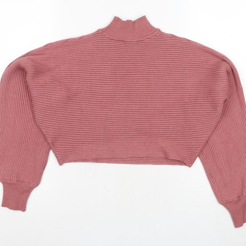 New Look Women’s Pink Mock Neck Pullover Jumper - Size S
