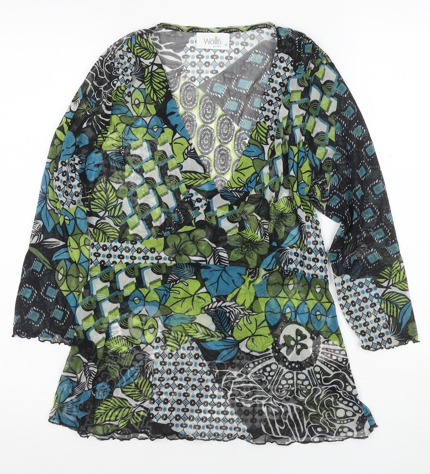 Wallis Women’s Multicoloured Petite Wrap Blouse Size 14