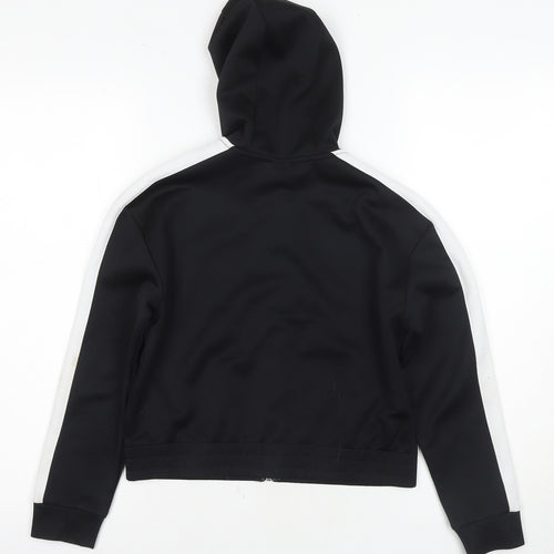 H&M Girls Black Full Zip Hoodie 8-10Y Long Sleeve