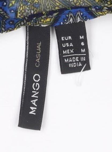 Mango Women's Blue Strapless Paisley Dress Size 10