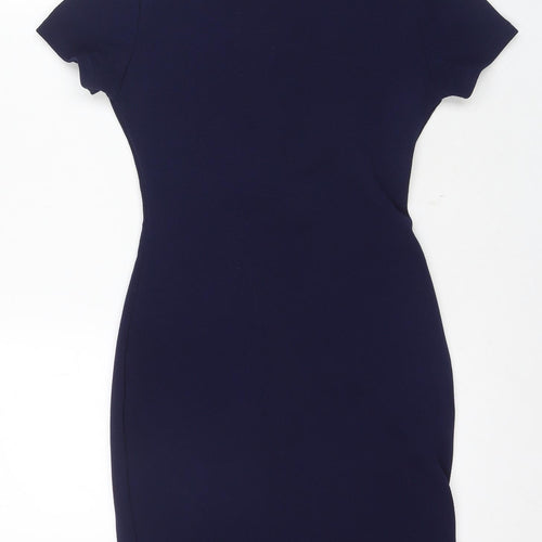 AX Paris Women Blue Size 6 Sheath with Zip Accent
