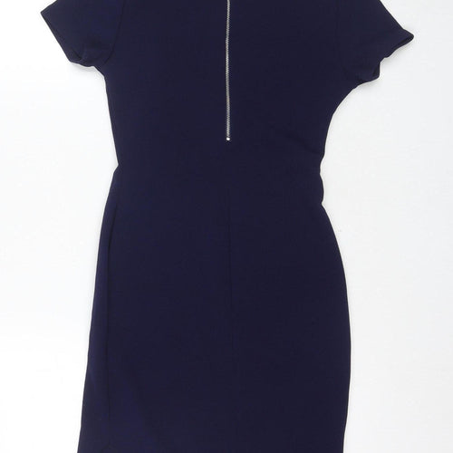 AX Paris Women Blue Size 6 Sheath with Zip Accent