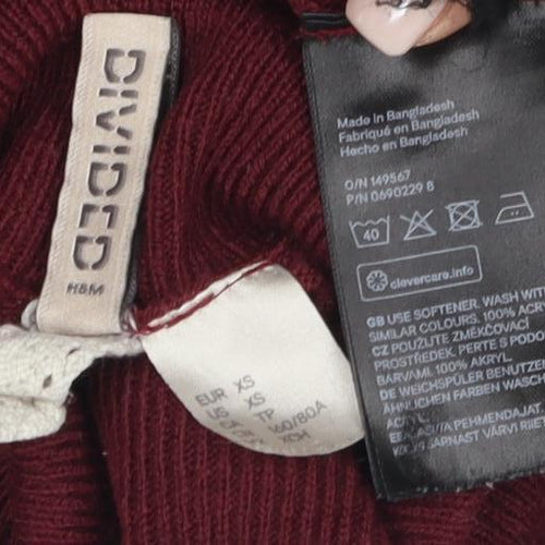 DIVIDED Women's Red Pullover Jumper Size 8