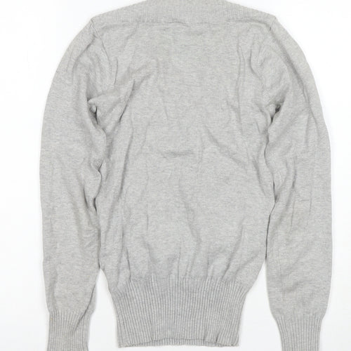 Divided Women's Grey V-Neck Pullover Jumper Size 4