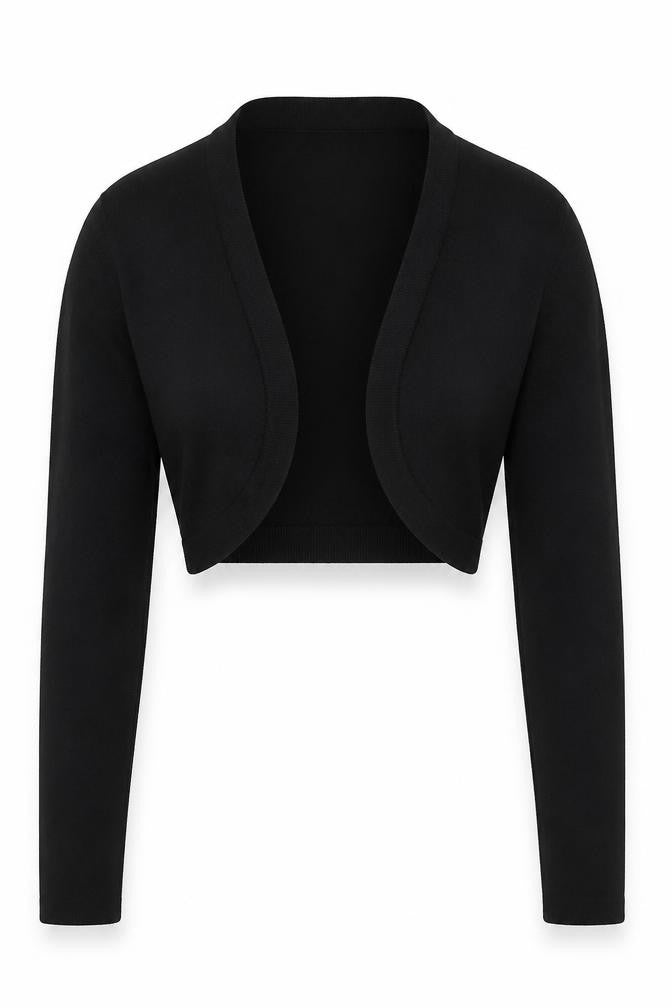 Front view of Caractère Women's Black Cardigan, size 2