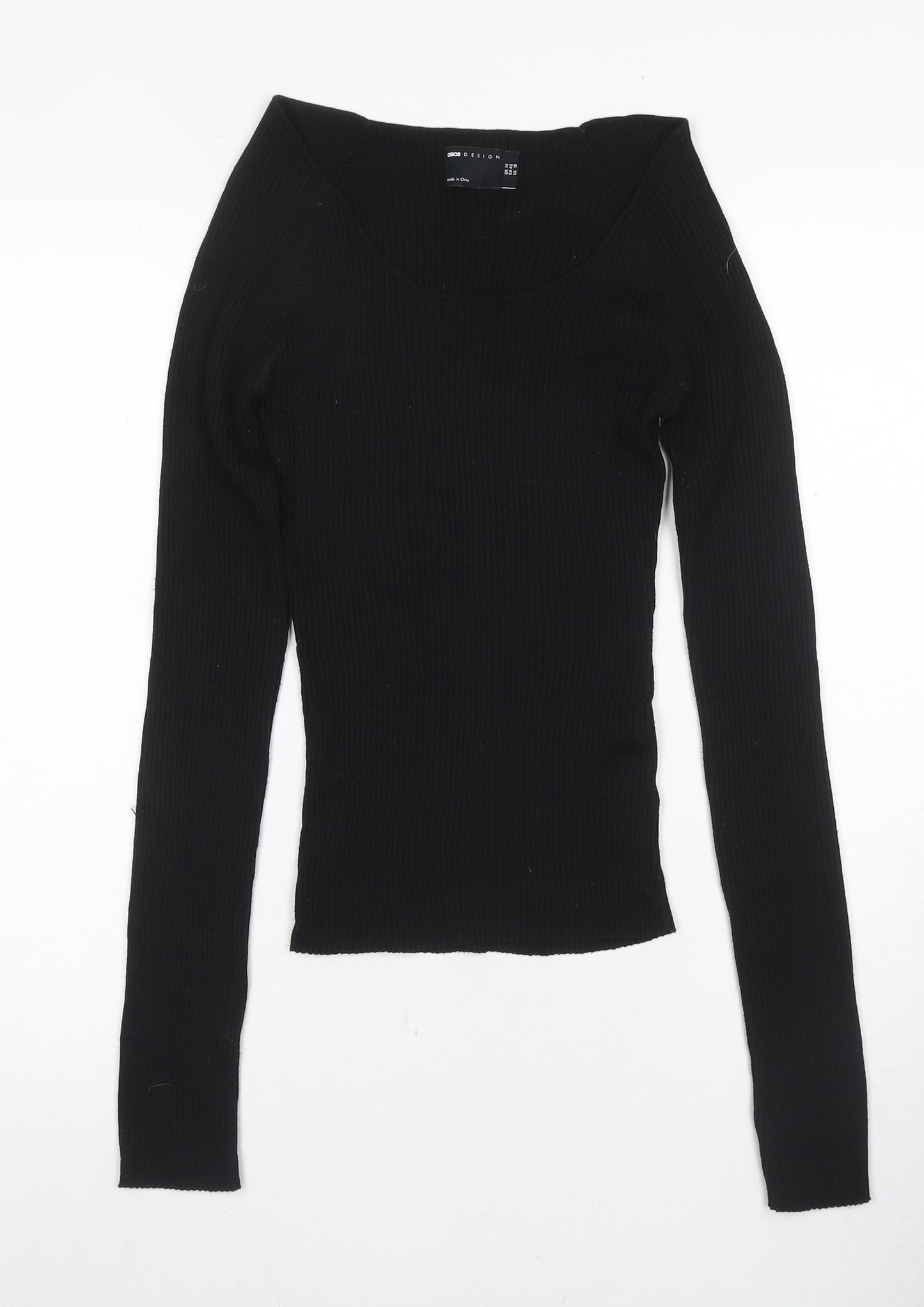 ASOS Women's Black Slim Fit Pullover Jumper Size 14