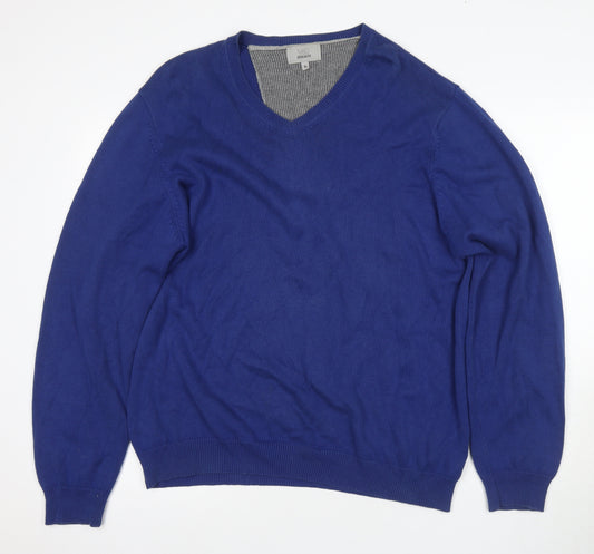 Marks & Spencer Men's Blue V-Neck Pullover XL