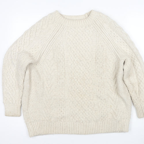 Topshop Ivory Cable-Knit Women’s Pullover Jumper M