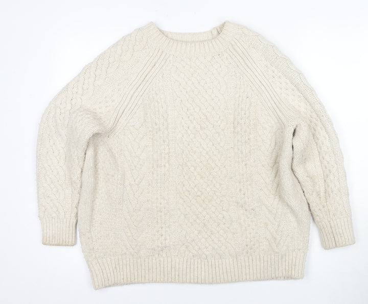 Topshop Ivory Cable-Knit Women’s Pullover Jumper M