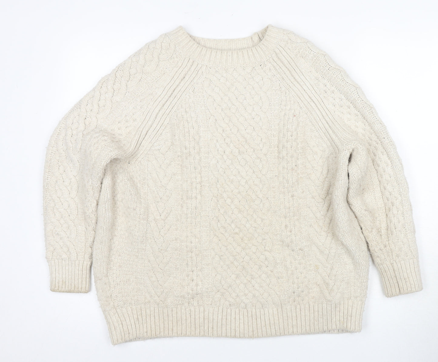 Topshop Ivory Cable-Knit Women’s Pullover Jumper M