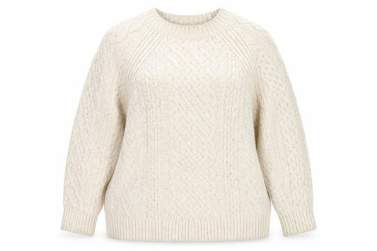 Front view of Topshop Ivory Cable-Knit Women’s jumper M