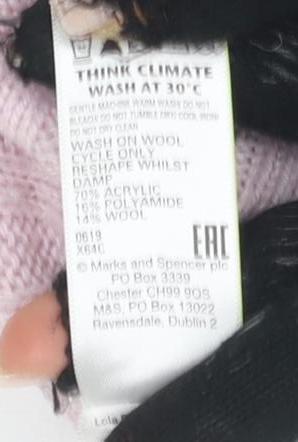 Marks and Spencer Women's Pink XS Roll Neck Jumper