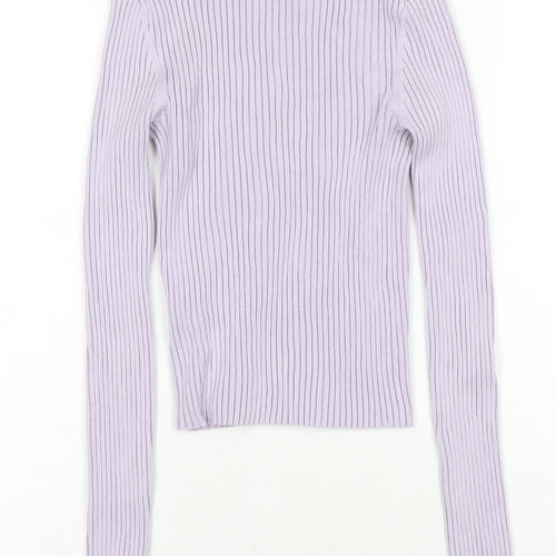 H&M Women's Purple V-Neck Cardigan M