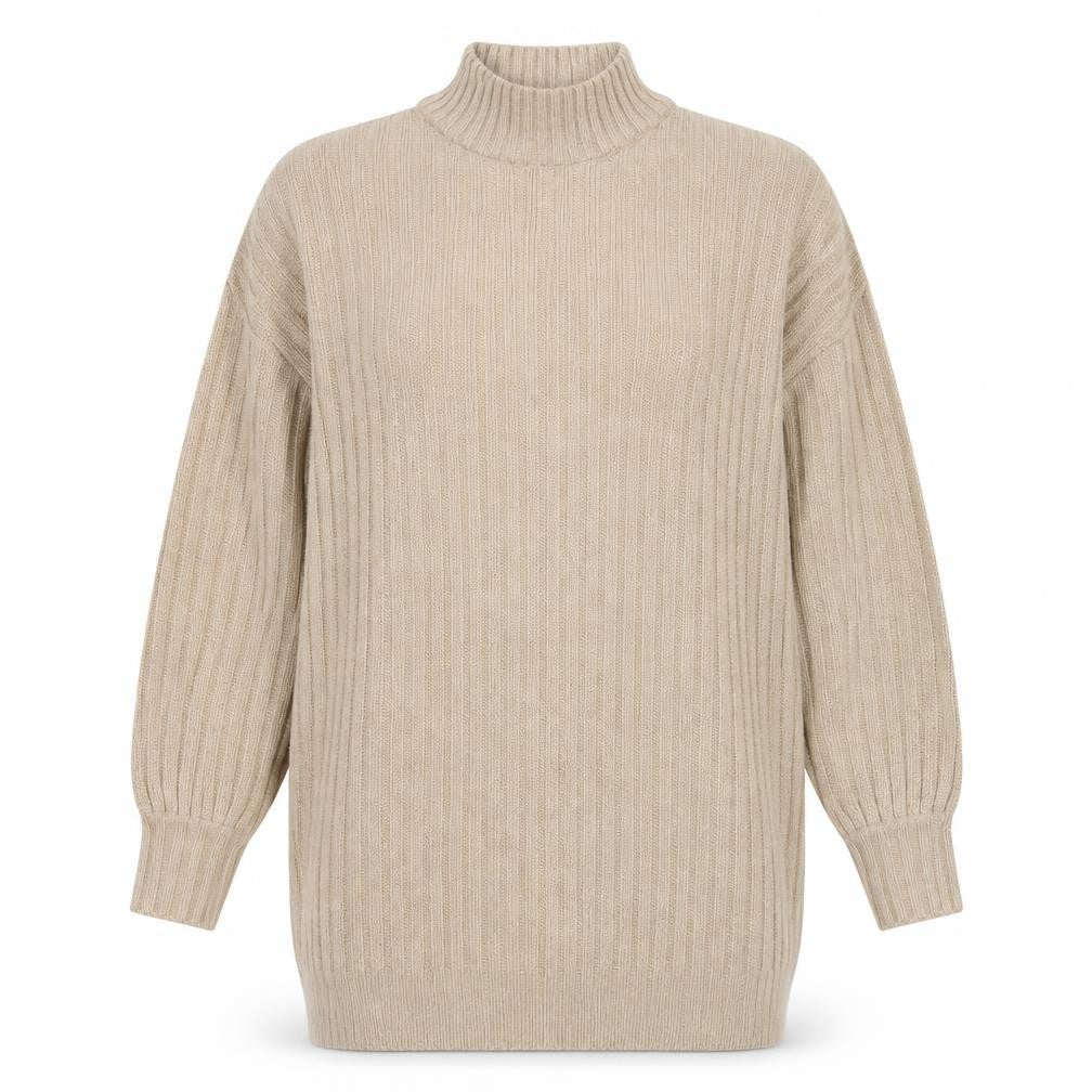 Nasty Gal Women's Beige High Neck Pullover Jumper S