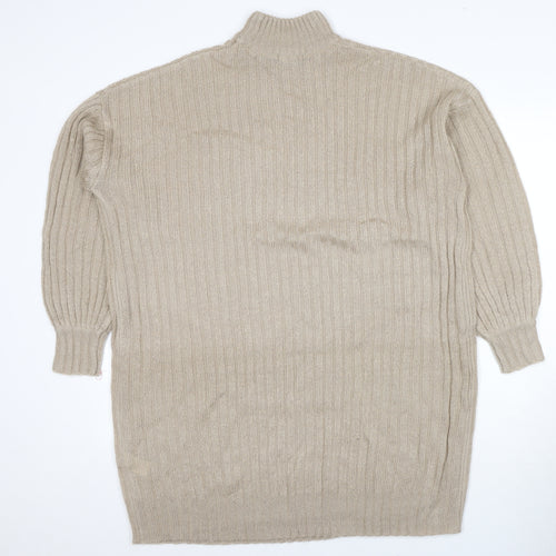 Nasty Gal Women's Beige High Neck Pullover Jumper S