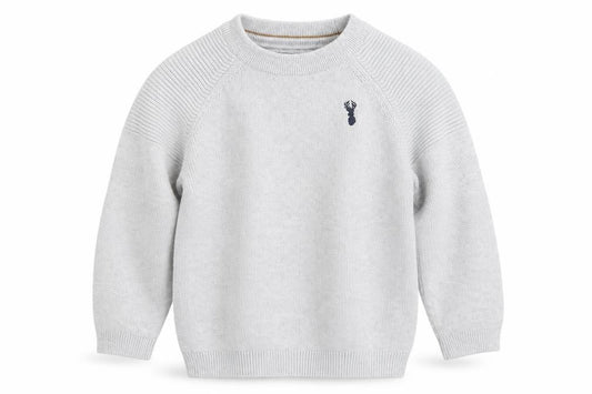Next Boys Grey Cotton Pullover Jumper, Age 3 Years
