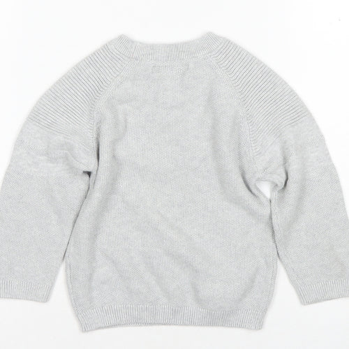Next Boys Grey Cotton Pullover Jumper, Age 3 Years