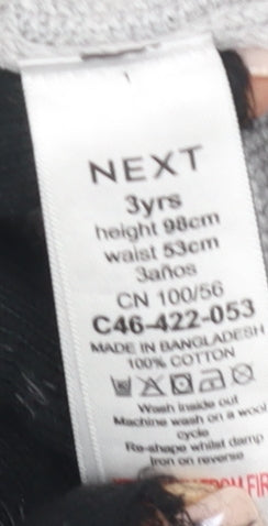 Next Boys Grey Cotton Pullover Jumper, Age 3 Years