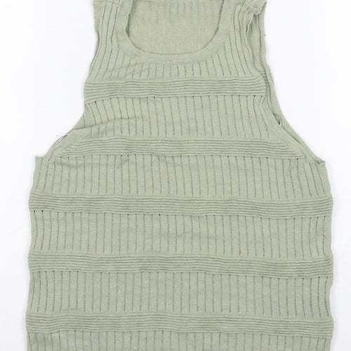 Topshop Women's Green Camisole Medium Knit Tank