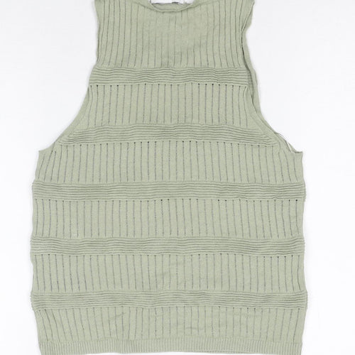 Topshop Women's Green Camisole Medium Knit Tank