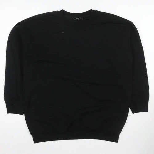 New Look Women's Black Long Sleeve Crew Neck Top, Size 8