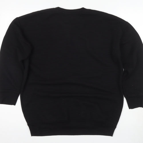 New Look Women's Black Long Sleeve Crew Neck Top, Size 8