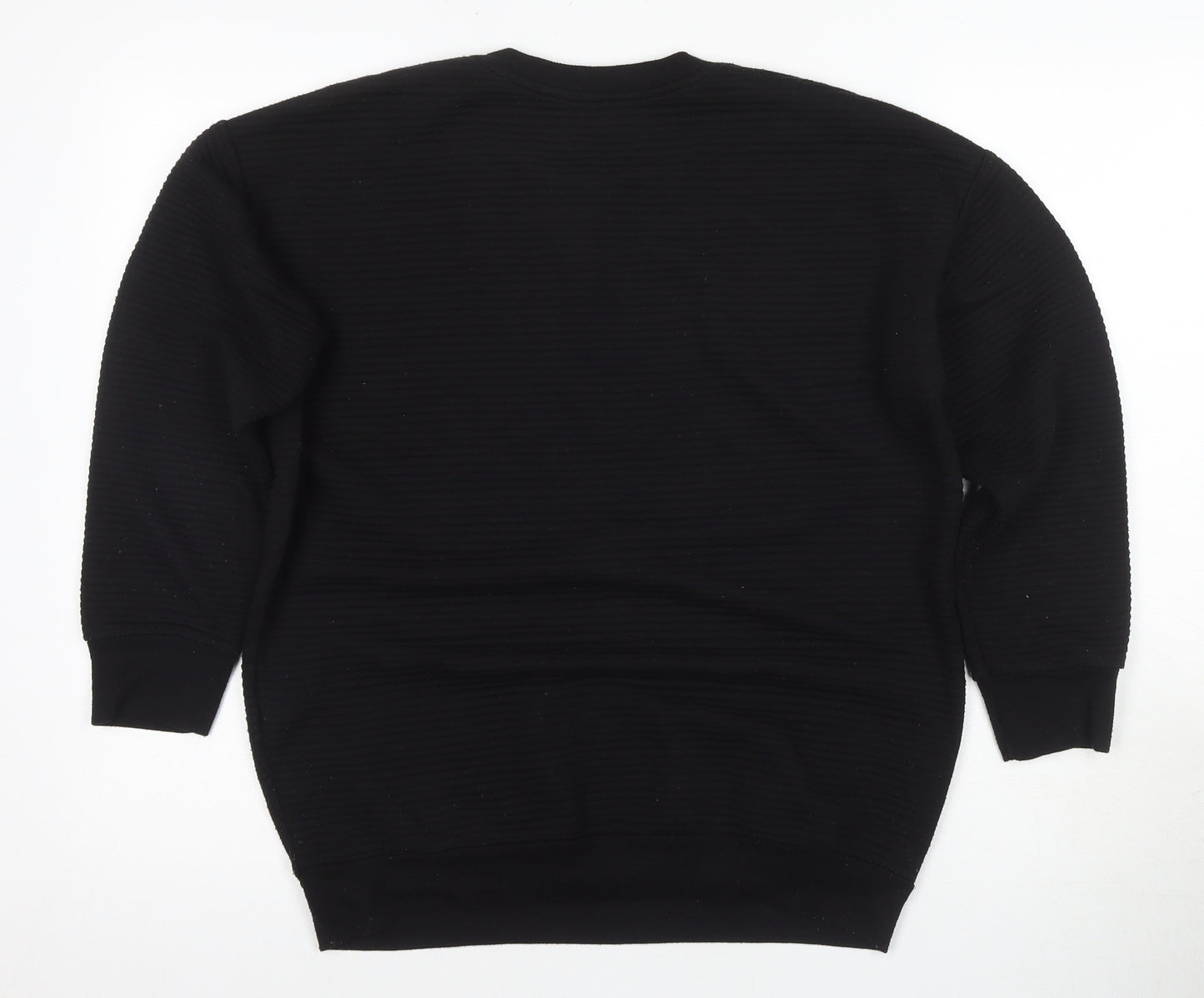 New Look Women's Black Long Sleeve Crew Neck Top, Size 8