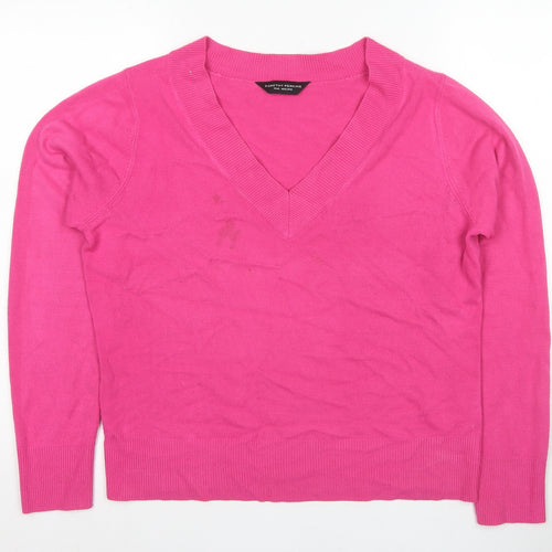Dorothy Perkins Pink V-Neck Women's Jumper Size 18