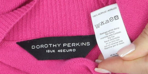 Dorothy Perkins Pink V-Neck Women's Jumper Size 18