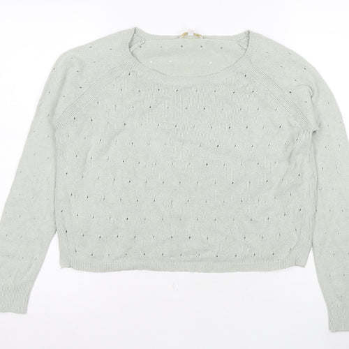 Intropia Women's Ivory Cotton Pullover Jumper L