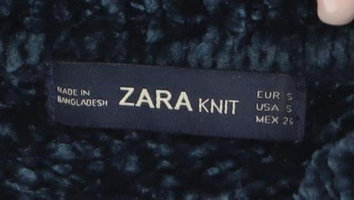 Zara Knit Women's Blue Chunky-Knit Pullover Jumper Size 14