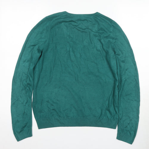 Marks and Spencer Women's Green V-Neck Sweater Size 10