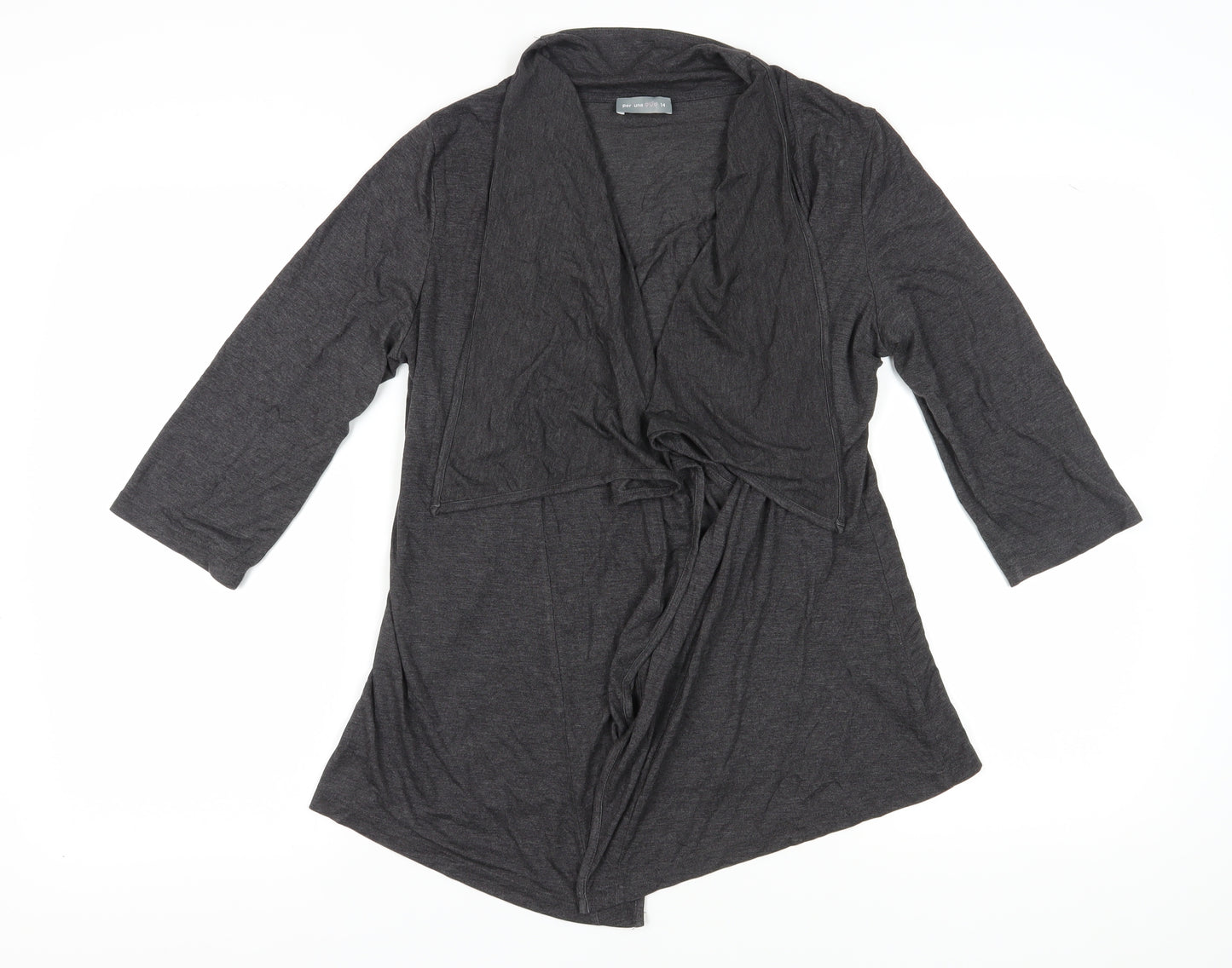 Per Una Women's Grey Wrap Blouse, Size 14, Cowl Neck
