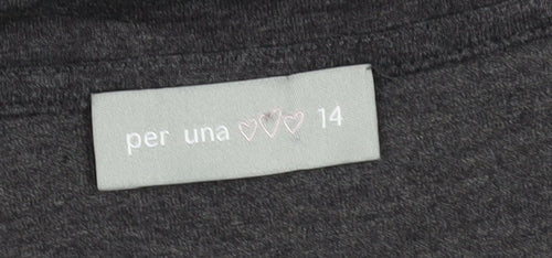 Per Una Women's Grey Wrap Blouse, Size 14, Cowl Neck