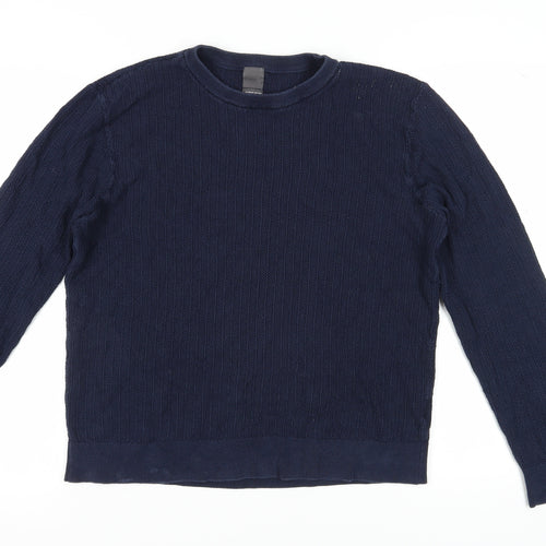 H&M Men's Blue Cable-Knit Pullover Jumper M