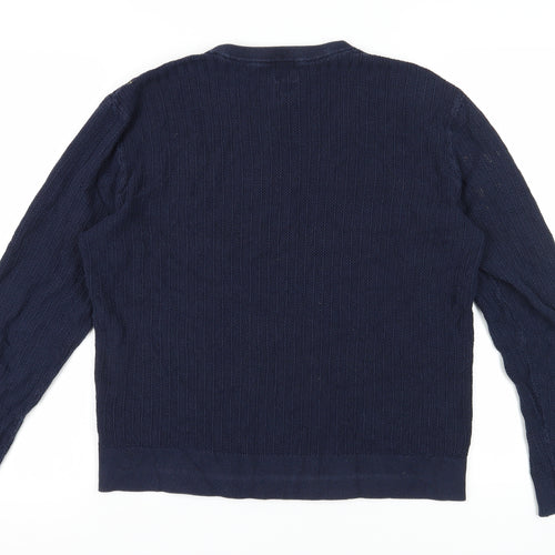 H&M Men's Blue Cable-Knit Pullover Jumper M