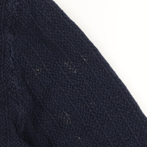 H&M Men's Blue Cable-Knit Pullover Jumper M