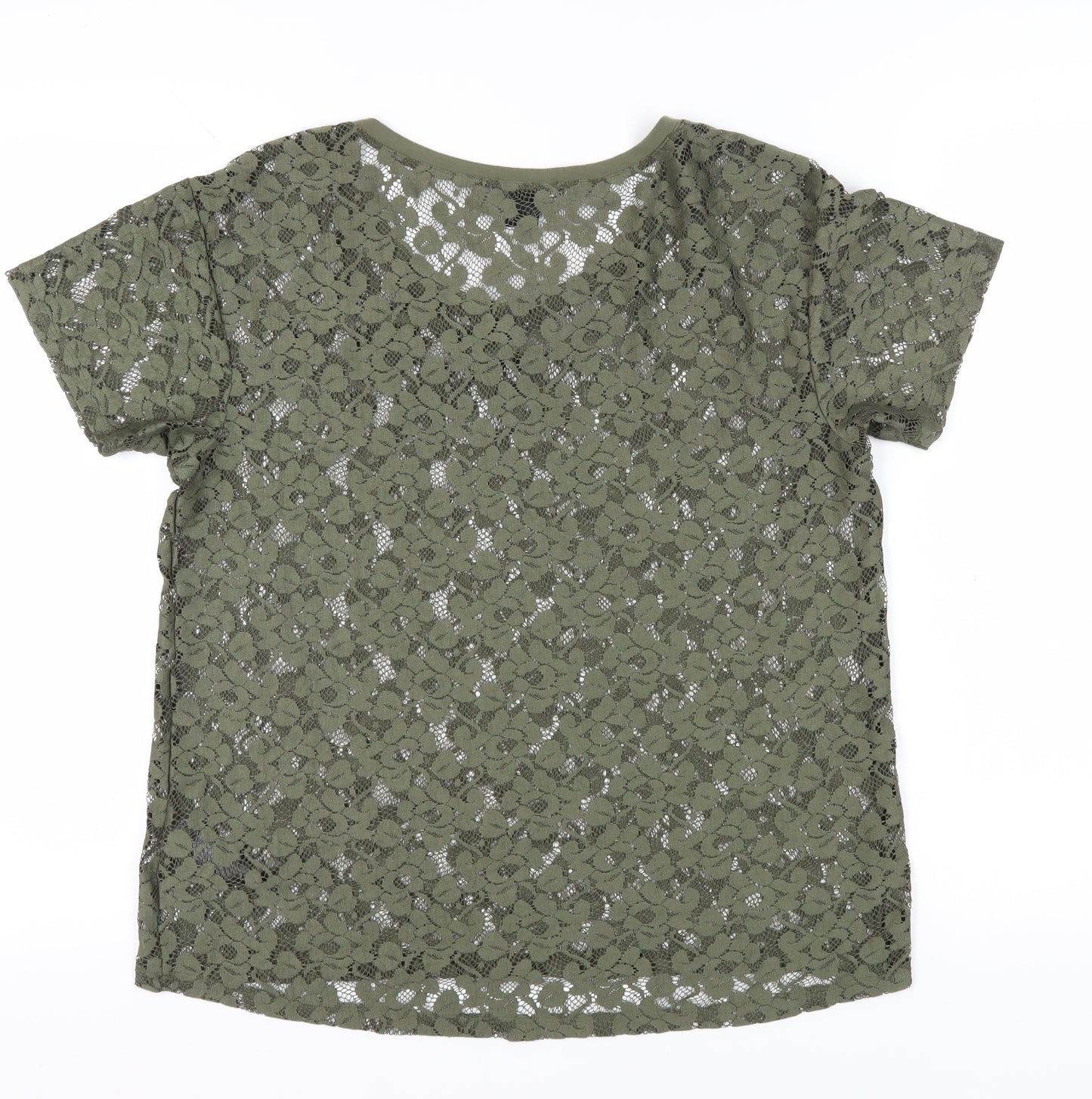 H&M Women's Green Lace T-Shirt, Size S