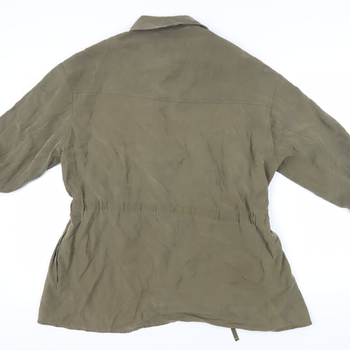 Zara Women's Green Button-Up Shirt L, Casual Style