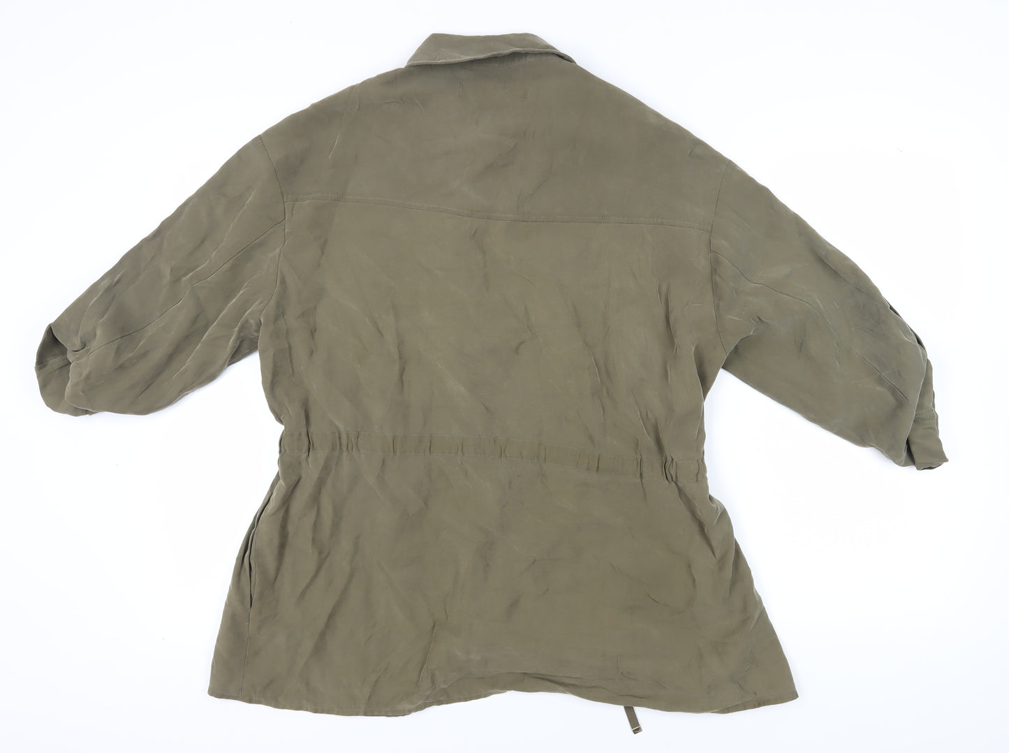 Zara Women's Green Button-Up Shirt L, Casual Style