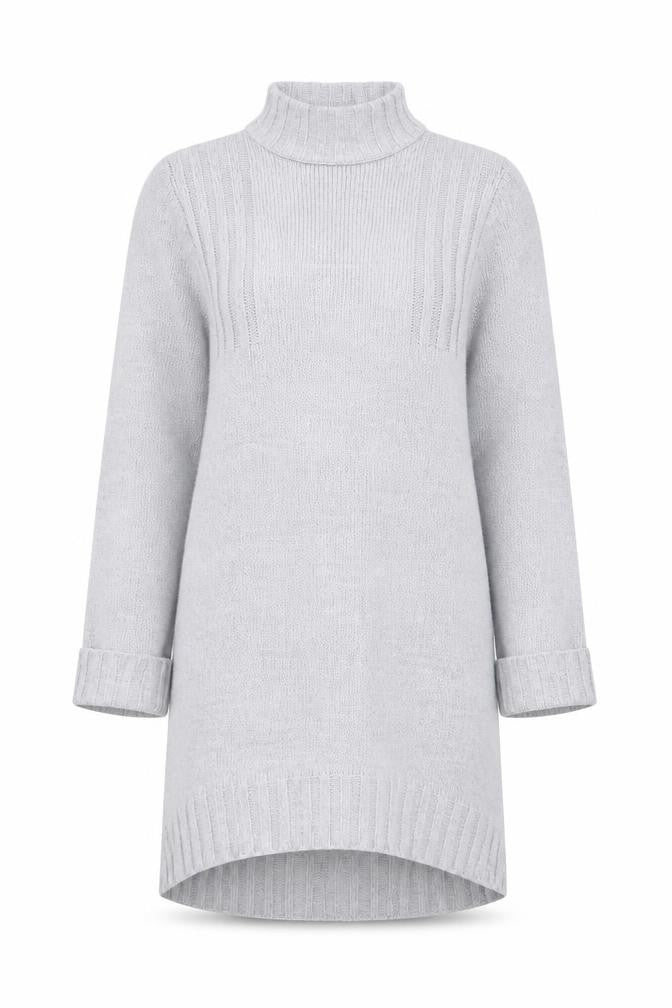 Front view of Miss Selfridge Women's Grey Jumper Dress, size 6
