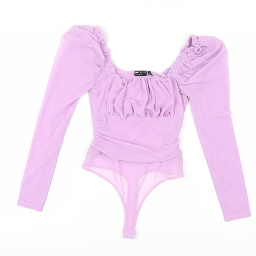 ASOS Design Purple Puff Sleeve Bodysuit Women's Size 8