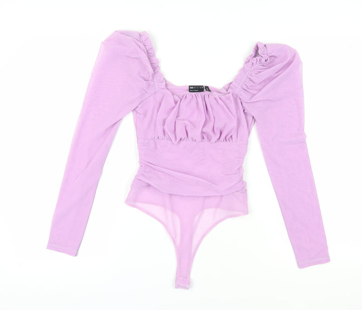 ASOS Design Purple Puff Sleeve Bodysuit Women's Size 8