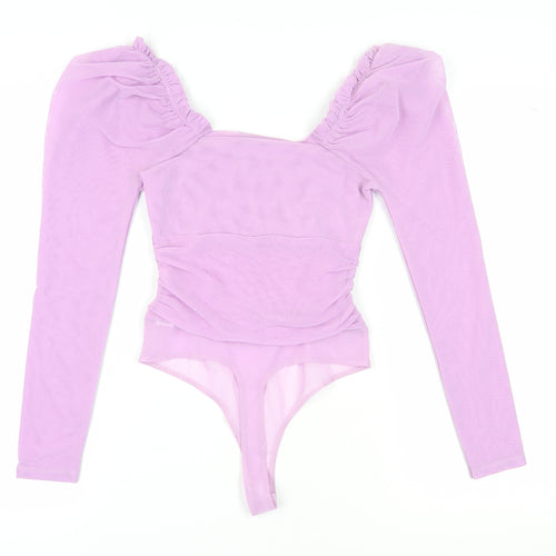 ASOS Design Purple Puff Sleeve Bodysuit Women's Size 8