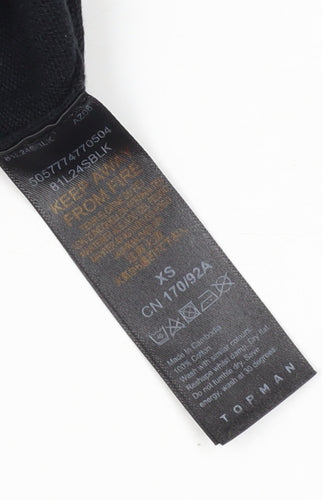 Topman Men's Black XS Full Zip Jumper