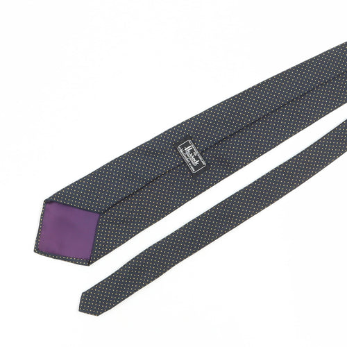 Harrods Men's Black Silk Polka Dot Tie