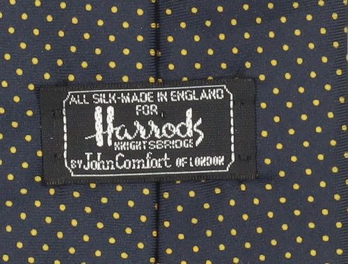 Harrods Men's Black Silk Polka Dot Tie