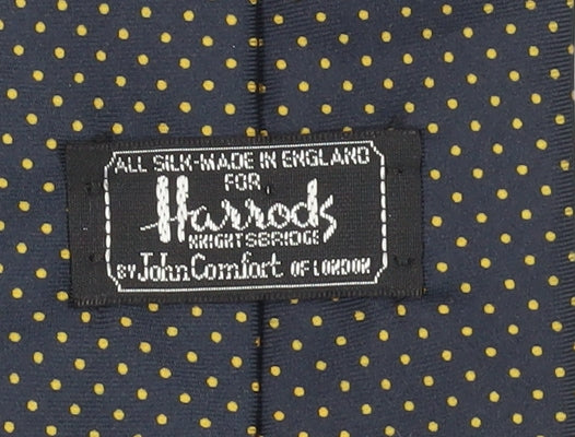 Harrods Men's Black Silk Polka Dot Tie