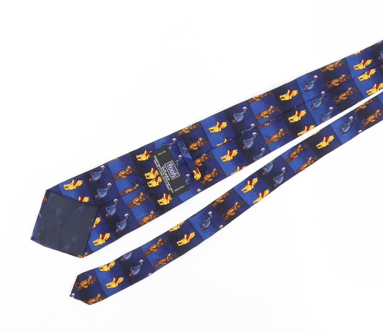 Pooh Men's Blue Silk Cartoon Tie - Winnie the Pooh Disney